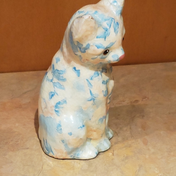 Vintage ceramic decoupage cat - Picture 2 of 6